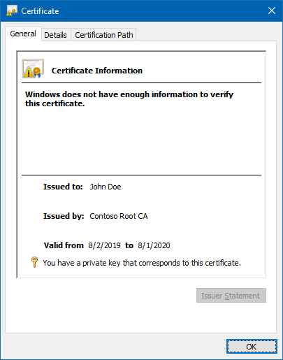 Certificate with Private Key